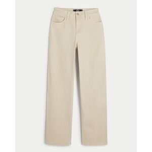 Hollister Ultra High Rise 90s Vintage Straight Jeans Tan Beige 5L W27 L33 Slit